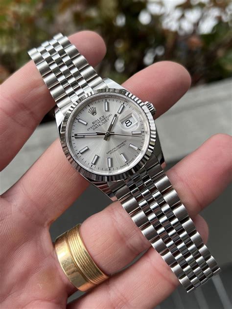 rolex datejust 126234 silver dial wrist|rolex oyster datejust 36mm.